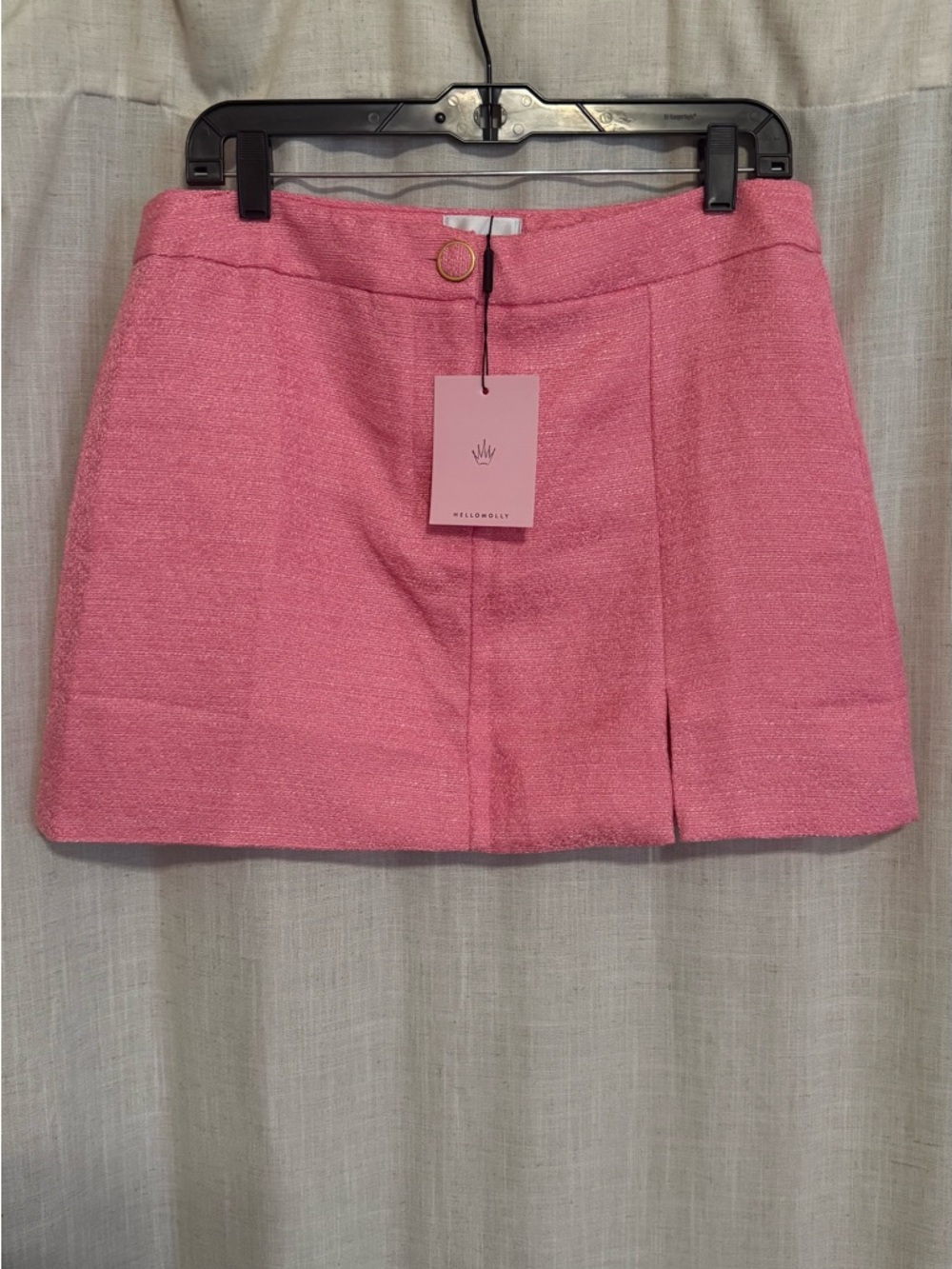 Hello Molly Pink Tweed Mini Skirt - NIGHT IN NEW YORK MINI SKIRT PINK - Picture 3 of 4